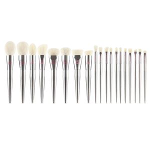 19pcs/set High quality full functional Makeup brushes Set Powder Blusher Highlight Eyeshadow eyebrow Make up brushes silver coat240102