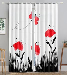 Cortina flor de ameixa pintura a tinta japonesa 2 peças cortinas finas para sala de estar quarto cortina de janela decoração de casa