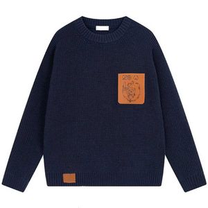 Maglioni da uomo Autunno e inverno di alta qualità Nuova famiglia Luo Comodo maglione casual Logo Versatile girocollo Grande maglia coreana allentata