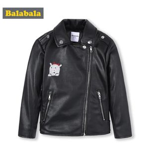 Coat Balabala Kids Girls PU Leather Biker Jacket Toddler Girl Moto Jacket Children Kids Jacket Winter Coat Outwear Clothes Clothing LJ2