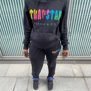 Men's Hoodies Sweatshirts Oversized Trapstar London Rainbow Letter Hoodie Men Woman Towel Embroidery Pullover Hooded Streetwear MUXF