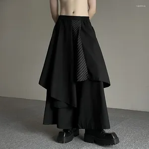 Erkekler Pantolon Syuhgfa Giyim 2024 Sonbahar Çin Siyah Yerinde Elastik Bel Nedensel Gevşek Artı Beden Etek Pantolon Erkek