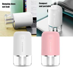 Humidifiers 400ML USB Air Humidifier Double Spray Port Essential Oil Aromatherapy Humificador Cool Mist Maker Fogger Purify for Home Office