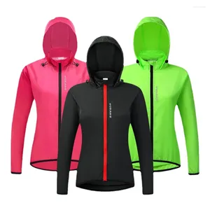 Racing Sets Women's Breathable Outdoor Cycling Jersey Windproof All-in-one Pants Skirt Hooded Long-sleeved Windbreaker Quick-drying Suit