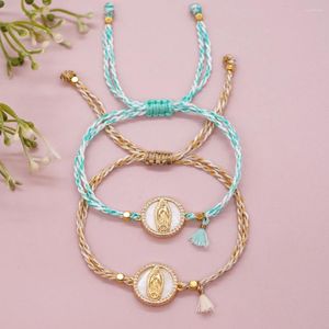 Charmarmband Bohobliss Copper Pendant Bless Charms Två vridna sträng snörning Bangles Fashion Jewelry for Women Christmas Gift