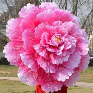 Party Decoration Dance Umbrella 3D Dancing Performance Peony Flower Umbrellas Chinese Multi Layer Cloth Umbrella Stage Props BJ