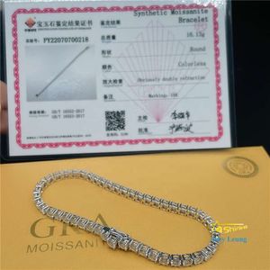Ожерелье с муассанитовой цепочкой 38,4 карата 4 мм Vvs Lab Diamond Ювелирные изделия в стиле хип-хоп Bling Iced Out из 18-каратного цельного золота Теннисные браслеты