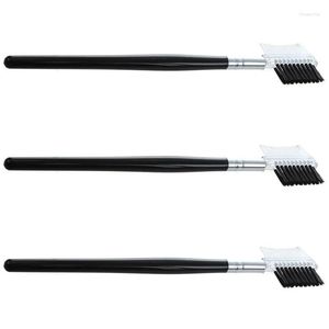 Pincéis de maquiagem Mulheres Double-Sides Brow Pente Sobrancelha Escova Suporte de Madeira Make-Up Ferramenta Cosmética 3 Pcs Preto Gota Entrega Saúde Beleza Também Otajb