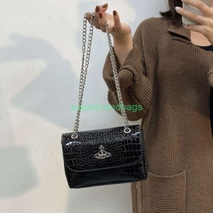 Дизайнеры Vivlenne Bag Western Empress Dowager Saturn маленькая квадратная сумка для женщин Новая мода крокодиловая шаблон цепная сумка для плеча универсальная сумка для поперечного телефона.
