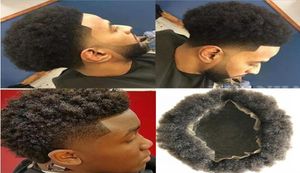 Herren-Haarteile, Afro-Locken, Echthaar, volle Spitze, Toupet, braun, schwarz, brasilianisches Remy-Haar, Herrenhaar-Ersatz-Toupet für Schwarz5452413