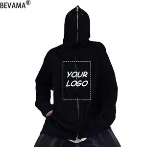 Benutzerdefinierte Kapuzenpullover DIY Your /Pictures Männer Hip Hop Streetwear Jacken Übergroße Zip Up Hoodies Unisex Pullover 240102