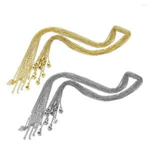 Kedjor 100 st partihandel rostfritt stål länk kedja halsband kabel med hummer klo lås för diy kvinnsmycken tillverkning