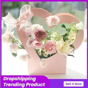 Envoltório de presente caixa de flor doce decoração criativa casamento rosa festa embalagem para doces bolo aniversário portátil mulheres amor