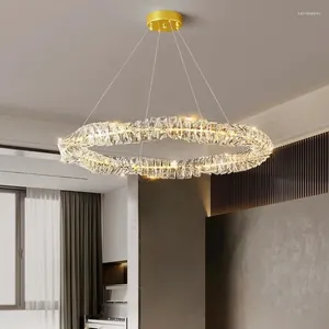 Lampade a sospensione moderne Minimalista e alla moda Crystal Chandeliers Caffetterie Caffetterie per il soggiorno Accensione del soggiorno