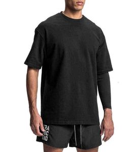 Kort ärm T-skjortor Herr sommarens nya koreanska version Solid färg av axel Korta ärmade herrmodemärke tvättade runda hals casual sport T-shirt5813336