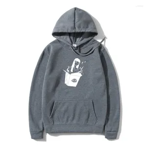 Herrtröjor anime skolflicka i takeou box konst manga konstverk svart marin ytterkläder s-6xl unisex fleece hoody