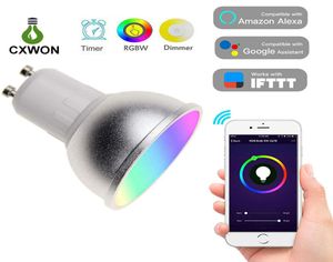 LED RGBW WIFI Bulb 5W Max 460LM Spotlight GU10 Dimmable Smart LED Light Compatible z Alexa Google Assistant9027584