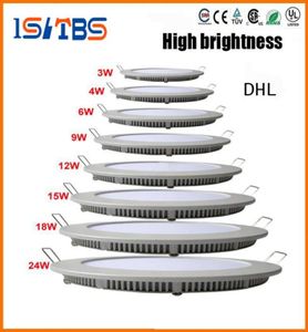 Dimble Round LED Panel Light SMD 2835 3W 9W 12W 15W 18W 21W 25W 110240V LED -tak infälld lampa SMD2835 Downlight Driv8517075