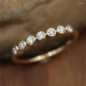 Klaster pierścionki hurtowe prosta moda złoty cienki pierścień okrągły luksus zaręczynowy ślub pentagram damskie kobiety energiczna dziewczyna za darmo