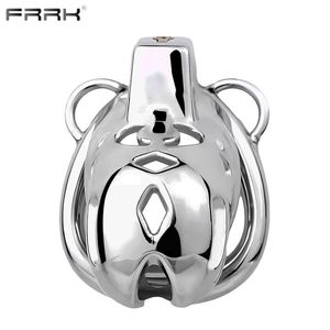 FRRK Cobra Curve Cock Cage Lock for Male Stainless Steel Chastity Device with Penis Rings BDSM Sex Shop Adult Toys Supplies 240102