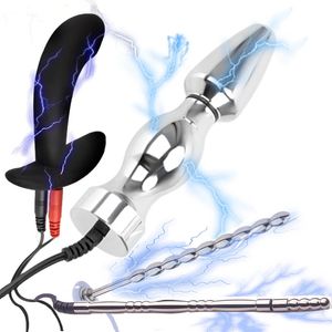 Shock elettrico Plug anale Butt PlugEstim E stim Dilatatore uretraleBDSM Electro Shock Penis PlugGiocattoli del sesso per uominiElettrostimolazione 240102