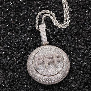 A-Z Nome personalizzato Lettere Oro Argento Moda uomo Gioielli Hip Hop Collana con pendente con lettera rotante ghiacciata313E