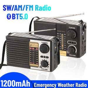 AM FM SW Radiowe radio słoneczne radio Słoneczne zasilane Bluetooth kompatybilne z Bluetooth 5.0 Przenośne radio słoneczne na obóz na zewnątrz 240102