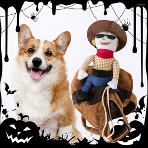Vestuário para cães Pet Halloween Traje Elegante Engraçado Cowboy Bonito Transformação Outfit para Festival de Festa
