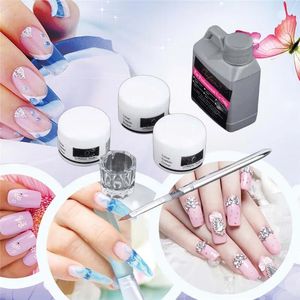 Kits 1 Set Portable Acrylic Liquid Crystal Nail Art Tool Kit Set DIY Nail Art Tip Builder Transparent Clear Glass Polish