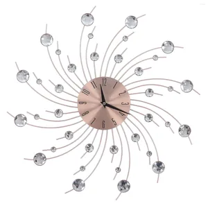 Wall Clocks Decorative Clock Rustproof Exquisite Rose Gold High Accuracy Wrought Iron For Bedroom Office