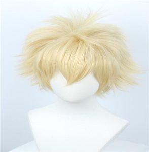 bakugou katsuki wig私のヒーローアカデミアバクーノーヒーローショートブロンドコスプレwig8566823