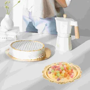 Plates Iron Cake Pan Tabletop Decor Bread Serving Tray Cheese Ring Holder For Jewelry Coffee Display Plate