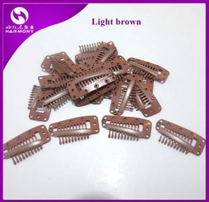 100pcsbag 38mm hair weave Clips with silicone for hair extensions and weft black brown blonde in Stock 8072246