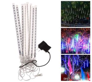 LED 2017 8pcsset Snowfall Pasek LED Światło Światła świąteczne Rurka Rabia Meteor METOR Rain LED Rurki 100240V EUUS Plug29991364