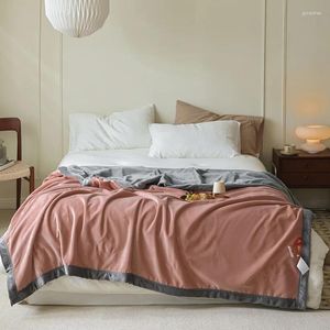 Coperte Piumino per tutte le stagioni - Misto cotone morbido e caldo per il comfort Coperta rosa lavabile in lavatrice