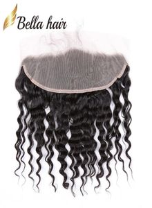 Chiusura frontale in pizzo brasiliano con onda profonda 13x4 EarEar con estensioni dei capelli umani prepizzicate dei capelli del bambino Bella Products1639215