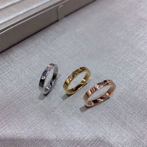 ring rings for women signature version single diamond logo couple titanium steel ring narrow version wide version love series pair of rings plated with 18K gold