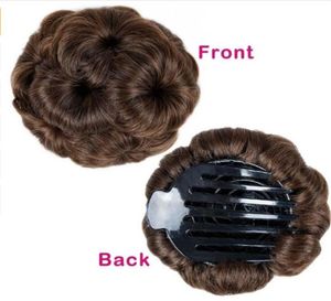 헤어 피스 확장의 Chignon Hair Bun Donut Clip Black -Browned Synthetic High Legront Fiber Chignon7031506