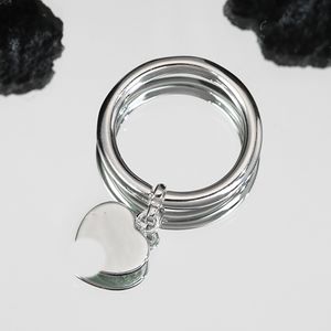 Anello cuore amore Gioielli moda Argento sterling non sbiadito Anelli anallergici a forma di cuore Anello doppio cuore Designer per gioielli da donna San Valentino Festa della mamma con scatola