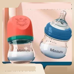 Детские бутылочки Стеклянная бутылочка Minitutu, широкий диаметр, 80 мл, 160 мл, горлышко, высокая боросиликатная доставка, доставка Otzdq