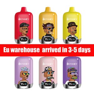 EU Warehoue ​​LED ekran E Sigara Tek Kullanımlık Vape Hifancy 16000 Puf Çubukları Dijital Kutu Puff 12K 26ml Önceden Döşemeli Arabalar VAPER 2% 3% 5% 5 NIC