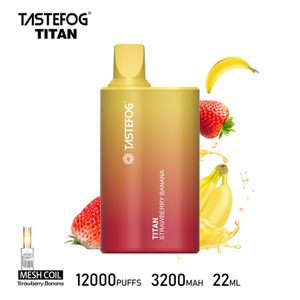 Venda superior Puff 12k Vapes Descartáveis Pen Tastefog Titan puffs 12000 E-Cigarro 22ml 3200mAh Sem Carga Bateria 10 Sabores em Estoque Preço de Atacado