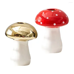 Vases 2 Pcs Book Vase For Flowers Mushroom Decor Table Ceramic Decorations Art Dried Pot