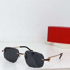 New fashion design square shape pilot sunglasses 0416S metal frame rimless cut lens simple and popular style versatile outdoor UV400 protective glasses