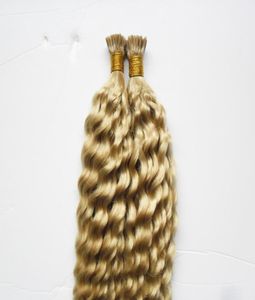 613 Bleach Blonde Brazilian human hair i tip hair 100g blonde 100s pre bonded keratin stick tip human hair7159202