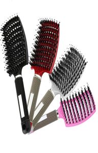 Hårborste hårbotten massage kam hårborste brudlenylon kvinnor våt lockigt avlägsna hårborste för salong frisörstyling verktyg1238555