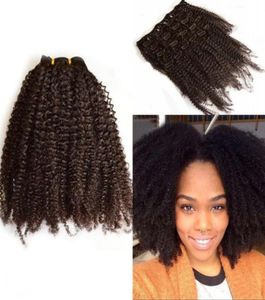 4A4B 4C 3A3B3C Moğol Virgin Afro Afro Kinky Kıvırcık Saç Afro Afro -Amerikan Ucuz Klip Saç Uzantıları Geasy1353723