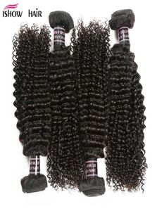 Ishow Whole 8A Human Hair Weave Bundles Mink Brazilian Virgin 4 PCS Peruvian Kinky Curly for Women All Ages 828 inch Je5595900