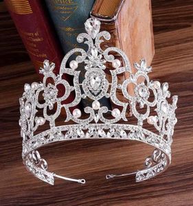 Di lusso multicolore di cristallo scava fuori diademi da sposa corona accessori per gioielli per capelli da sposa grande diadema da sposa per donne ragazze VL J016568162