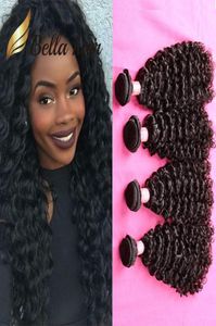 Bella Hair 4pclot 11a Wet and Wavy Bundles Brazylijskie Indian Peruwiańskie nieprzetworzone ludzkie włosy Weves Deep Wave można farbować na 6132787477